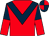 Red, dark blue chevron, halved sleeves, quartered cap (Gerard V Crehan)