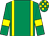 Emerald green, yellow braces and armlets, check cap (Mr A J Whiting)