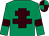 Emerald green, brown cross of lorraine, brown armlet, quartered cap (Colm White)