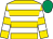 Gold, white hoops, emerald green cap (Mr R V Shaw)