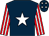 Dark blue, white star, red and white striped sleeves, dark blue cap, white stars (M Roberts J O'shea S Hunt R Stearman)