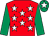 Red, white stars, emerald green sleeves, emerald green cap, white star (Mr Paul D'amato)