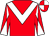 Red, white chevron, diabolo on sleeves, quartered cap (Mr G A Smith)