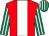 Red, white stripe, emerald green and white striped sleeves and cap (Delboy & Rodney)