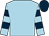 LIGHT BLUE, DARK BLUE hooped sleeves, DARK BLUE cap (Highclere Thoroughbred Racing - Herrin)