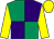 Emerald green and purple (quartered), yellow sleeves and cap (The Champagne Club)