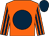 Orange, dark blue disc, striped sleeves, dark blue cap (Mr Gordon McDowall)