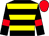 Black, yellow hoops, black sleeves, red armlets and cap (Mr Sean P Graham)
