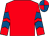 Red, royal blue chevrons on sleeves, quartered cap (Arthur Moynan)