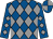 Royal blue and grey diamonds, quartered cap (Mr Ron Bauer)