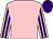 Pink, purple striped sleeves, purple cap (Mrs J Drake)