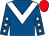 Royal blue, white chevron, royal blue sleeves, white stars, red cap (Mr David Pearson)