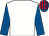White, royal blue sleeves, royal blue & red striped cap ()