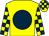 Yellow, dark blue disc, check sleeves & cap ()