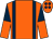 Orange, dark blue braces, halved sleeves, dark blue spots on cap (Redgap Partnership)