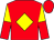 Red, yellow diamond, halved sleeves, red cap (Stephen Hynes)