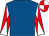 Royal blue, red and white diabolo on sleeves, quartered cap (G Houghton, S Ebanks-blake & K P Foley)