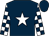Dark blue, white star, white and dark blue check sleeves (Mr P W Harrison)