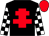 Black, red cross of lorraine, black and white check sleeves, red cap (Jobarry Partnership)