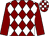 Maroon and white diamonds, maroon sleeves, check cap (Mr M D Townson)