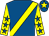 Royal blue, yellow sash, yellow sleeves, royal blue stars and star on cap (Mrs Ray Calder)