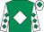 Emerald green, white diamond, white sleeves, emerald green diamonds, white cap, emerald green diamond (Rainbow Racing)
