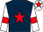 Dark blue, red star, white sleeves, red armlets and star on white cap (Mr A A Campbell)