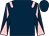 Dark blue, pink epaulets, diabolo on sleeves (Mrs R G Hillen)