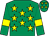 Emerald green, yellow stars, armlets and stars on cap (Mr J S Hughes)