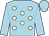 Light blue, beige spots, light blue sleeves and cap (Prism Bloodstock)
