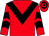 Red, black chevron & chevrons on sleeves, hooped cap (Miss J McDowell)
