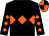 Black, orange triple diamond, orange diamonds on sleeves, quartered cap (James C Brophy)