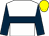 White, dark blue hoop and sleeves, yellow cap (Mr David Fish)