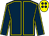 Dark blue, yellow seams, yellow cap, dark blue spots (Peter Barnett & M C Throsby)