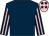Dark blue, dark blue & pink striped sleeves, pink cap, dark blue stars (Majestic Queen Partnership)