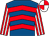 Royal blue & red chevrons, red & white striped sleeves, red & white quartered cap (Andrew Tinkler)