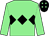 Light green, black triple diamond, black cap, light green diamonds (The Wizards)