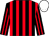 Black & red stripes, white cap (Mrs C A Moore)