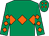 Emerald green, orange triple diamond, diamonds on sleeves and diamonds on cap (Peter & Lisa Hall)