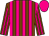 Chocolate & magenta stripes, magenta cap (Dr J F Gillespie)