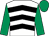 White & black chevrons, emerald green sleeves & cap (Lord Valentine Partnership)