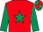 Red, emerald green star and sleeves, emerald green and red quartered cap (The Clueless Syndicate)