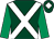 Dark green, white cross belts, emerald green sleeves, dark green cap, white diamond (Miss Sarah Ward)