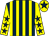 Dark blue and yellow stripes, yellow sleeves, dark blue stars, yellow cap, dark blue star (The Oil Men Partnership)