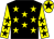 Black, yellow stars, yellow sleeves, black stars, yellow cap, black star (Mr Alan J Williams)
