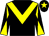 Black, yellow chevron, diabolo on sleeves and star on cap (L G Partnership)