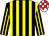 Black & yellow stripes, white & red check cap (Ms Elaine Purcell)
