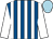 Royal blue & white stripes, white sleeves, light blue cap (Shane J Harrington)