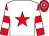 White, red star, red and white hooped sleeves and cap (The Spoofers)
