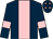 Dark blue, pink panel, pink armlet, dark blue cap, pink stars (Ms Sarah Gleeson)